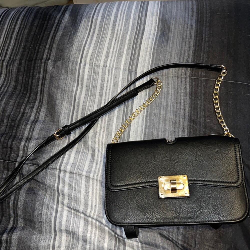 Black leather purse